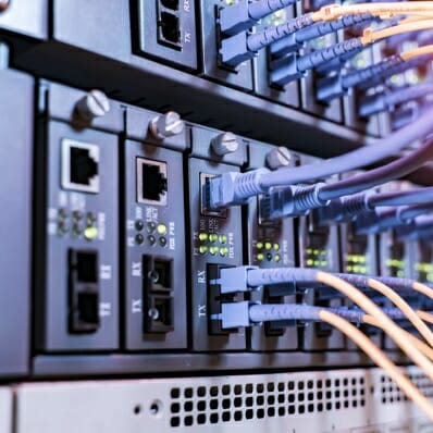 Network cables connected to servers potentially vulnerable to cyber attacks